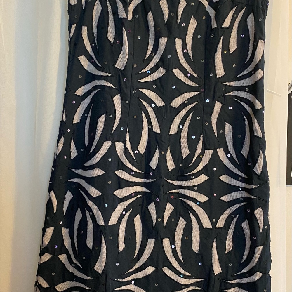 KAS New York sleeveless sequin dress.